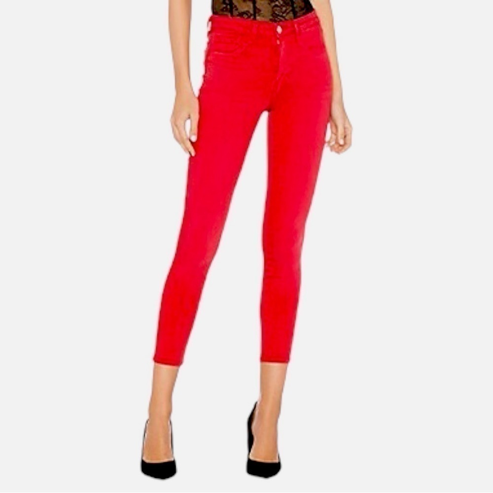 L’agence Margot High Rise Skinny in High Risk Red